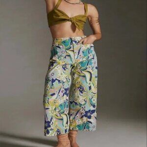 Anthropologie Maeve Plus Size 24W The Colette pant Cropped Wide leg